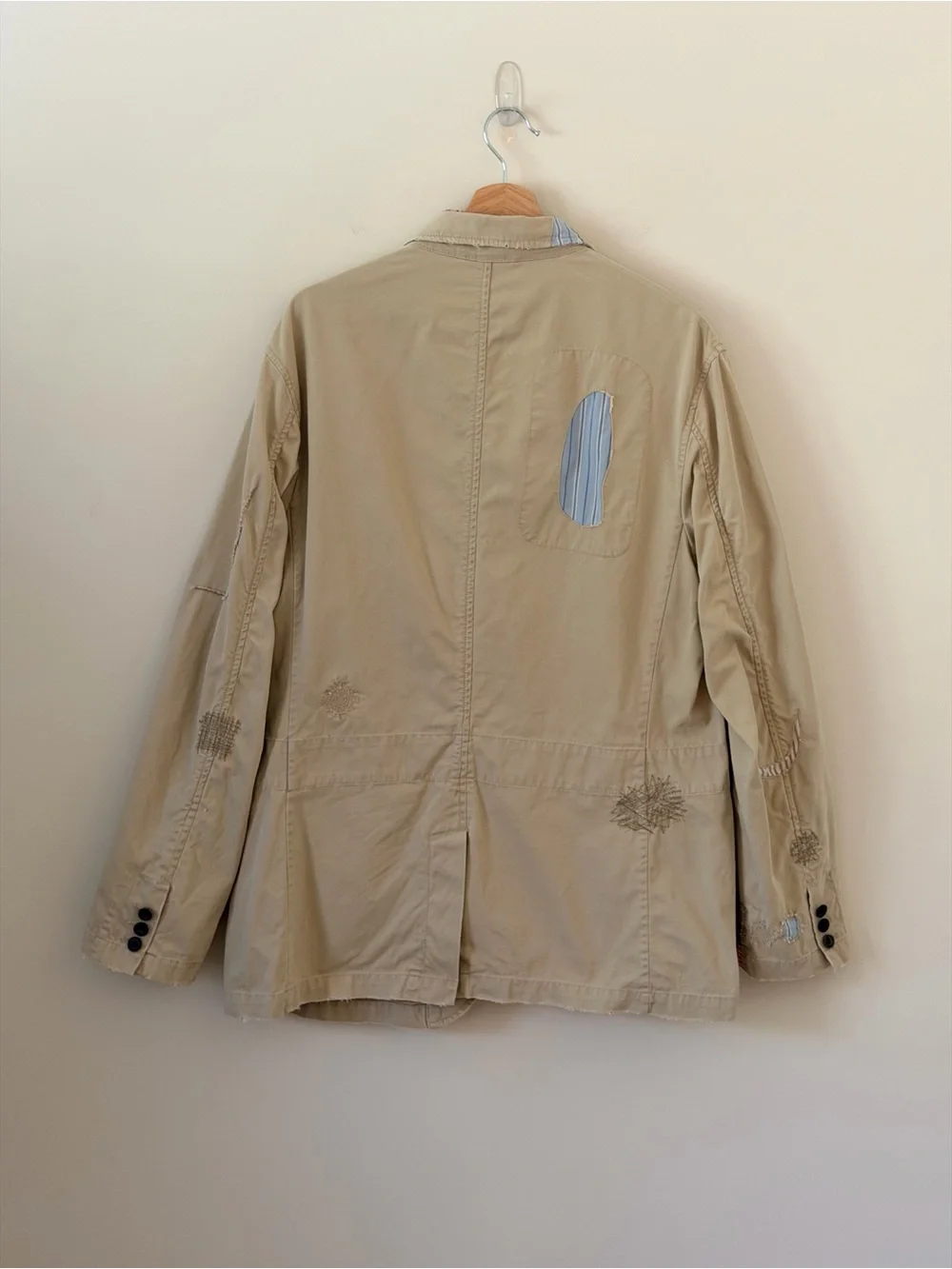 Rare Vintage Polo Ralph Lauren SAMPLE Patchwork Blazer Mens L 1990s Americana